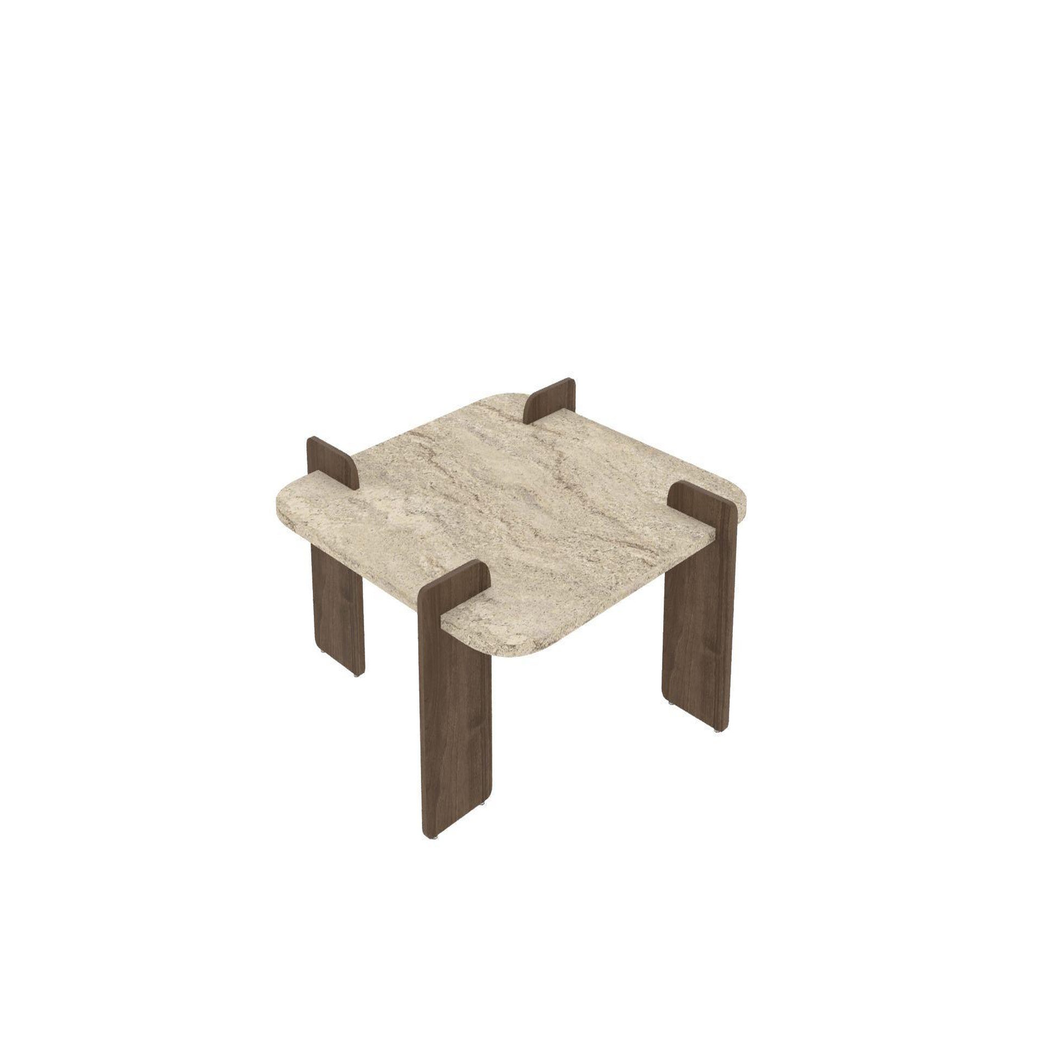 Habitat et Jardin Table basse en bois  afrolli  - 90 x 90 x 35 cm - travertin