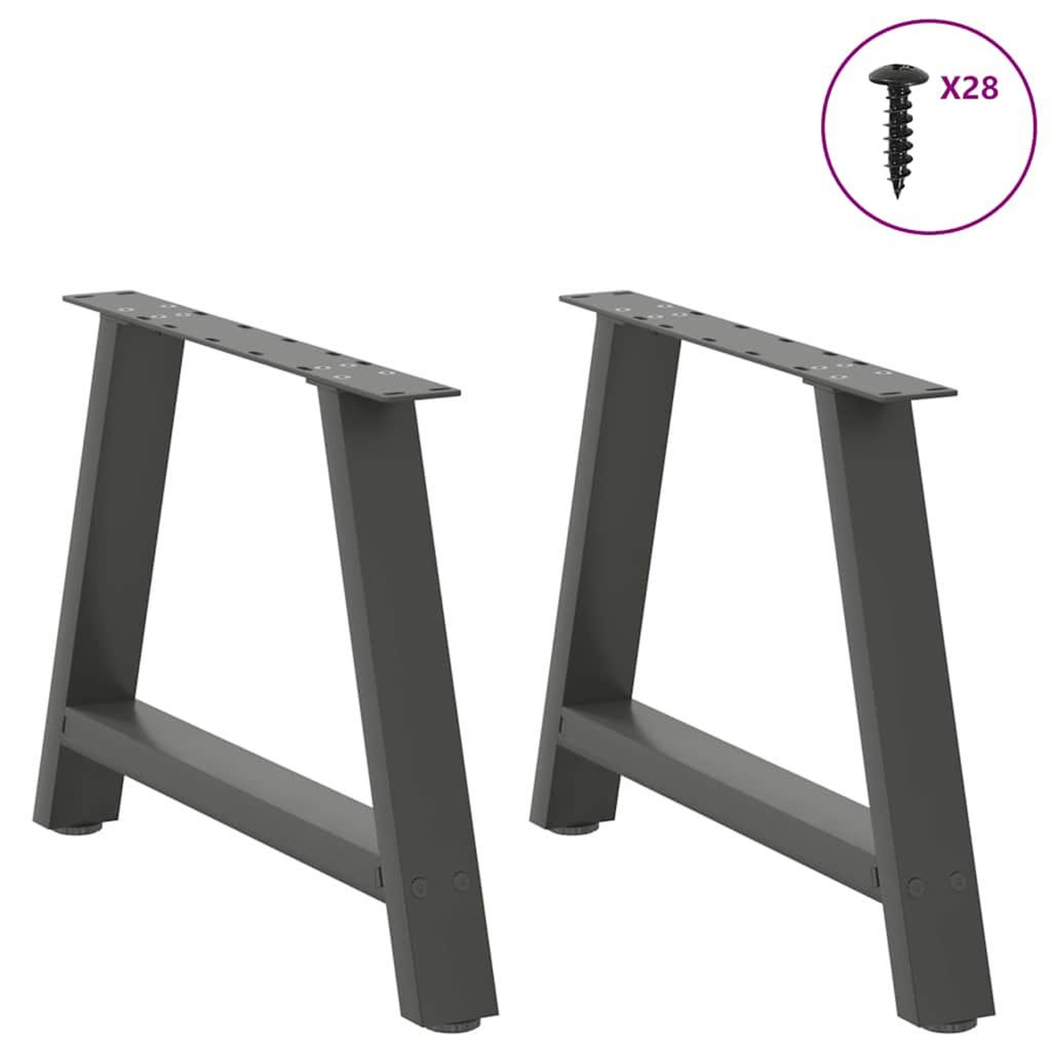 Voir la diapositive 3 : VIDAXL Pieds de table basse forme de A 2 pcs anthracite 60x(42-43) cm