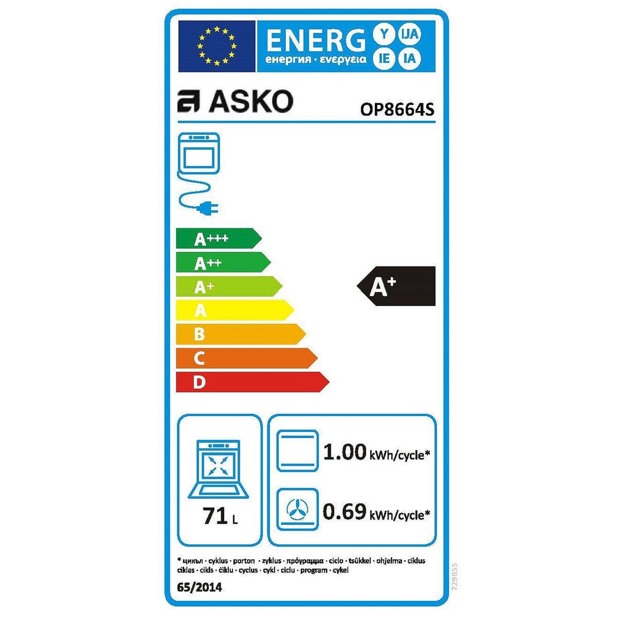 Voir la diapositive 6 : ASKO Four encastrable OP8664S