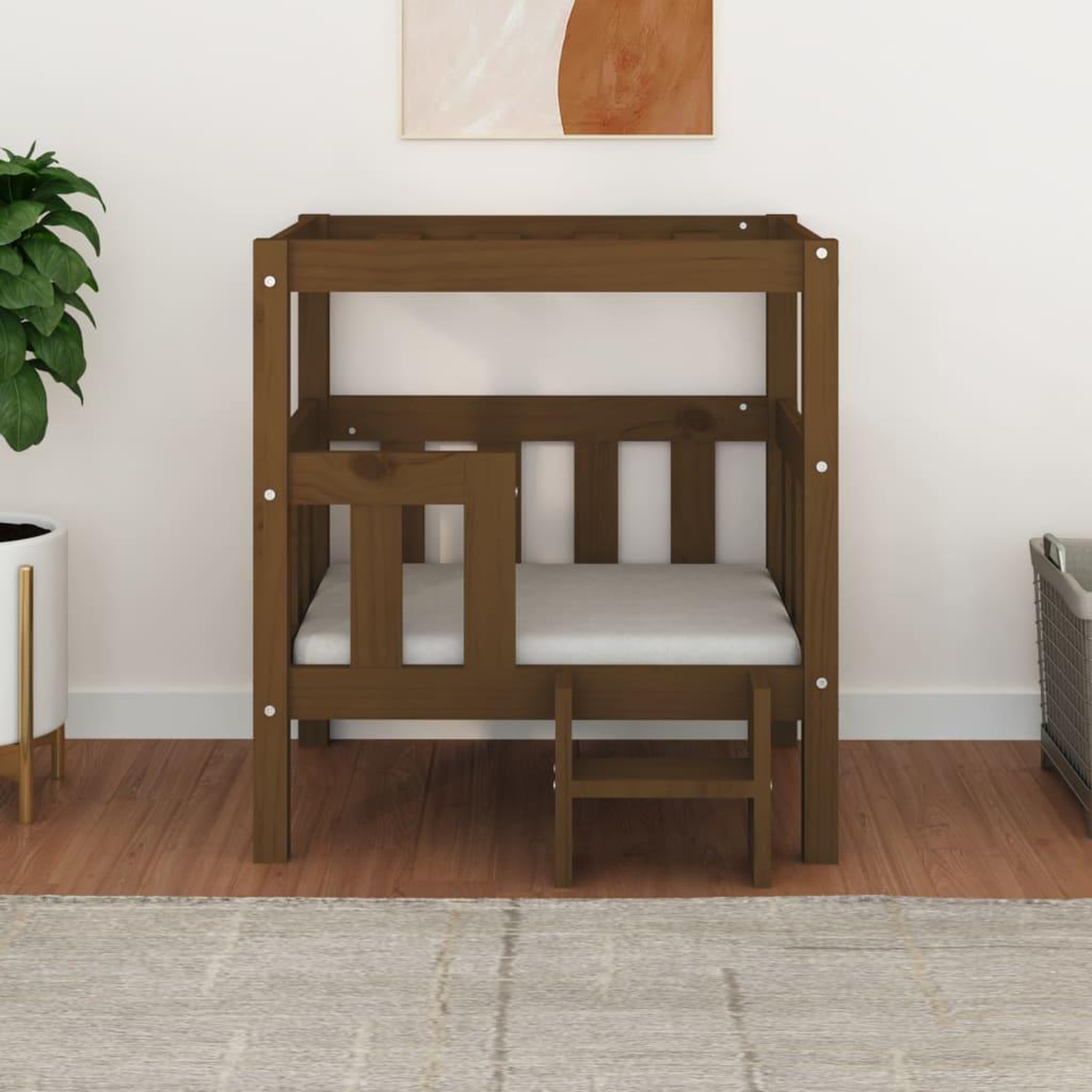 Voir la diapositive 3 : VIDAXL Lit pour chien Marron miel 65,5x43x70 cm Bois de pin solide