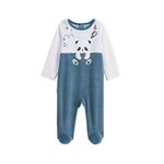 Petit Béguin Pyjama bébé en velours Tao. Coloris disponibles : Bleu