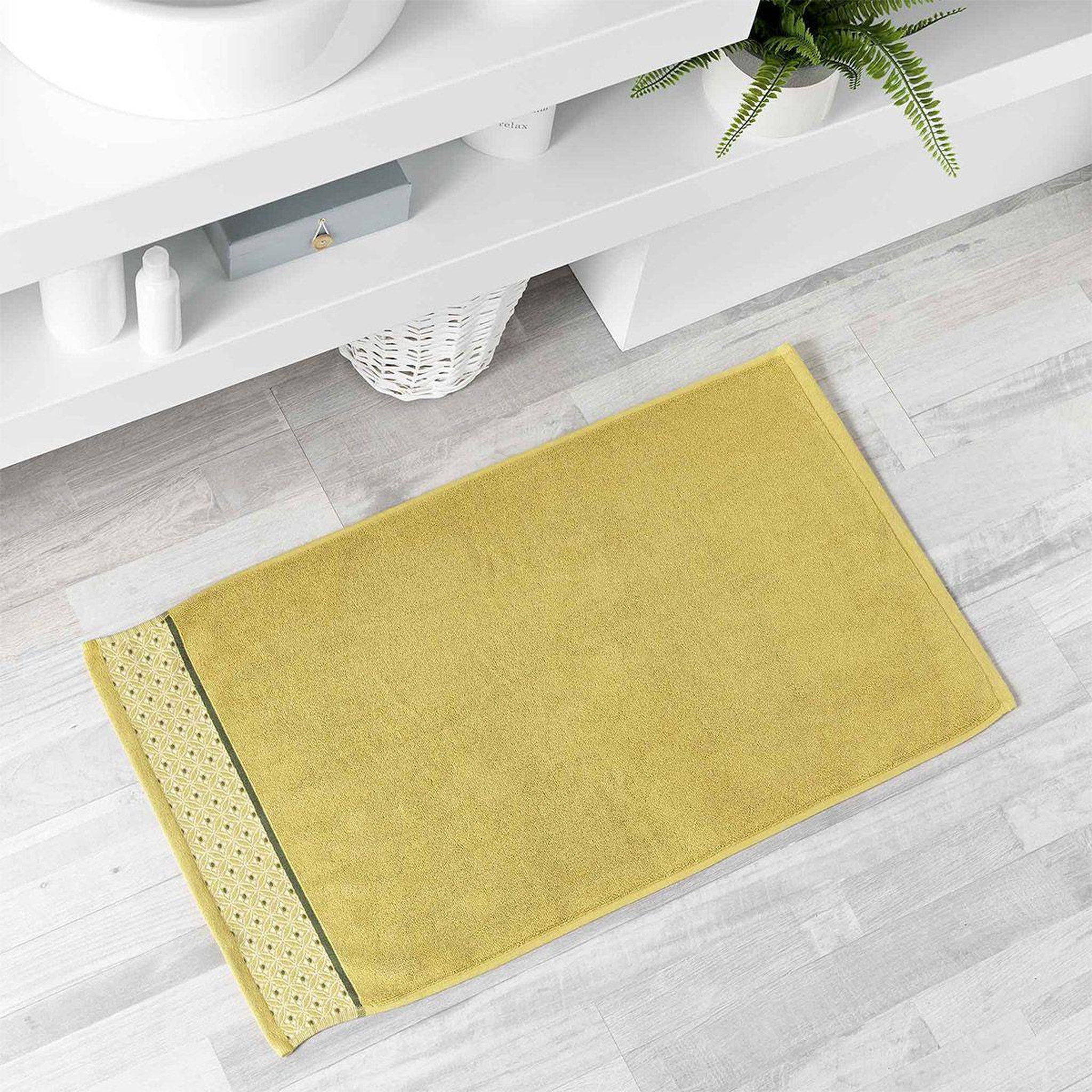 Voir la diapositive 1 : Douceur d'Intérieur Tapis de bain jacquard  belina  50x85cm miel