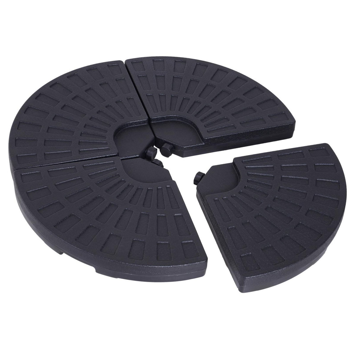 OUTSUNNY Lot de 4 poids de lestage pour parasols déportés dim. totales 48L x 48l x 8H cm polyéthylène haute densité noir