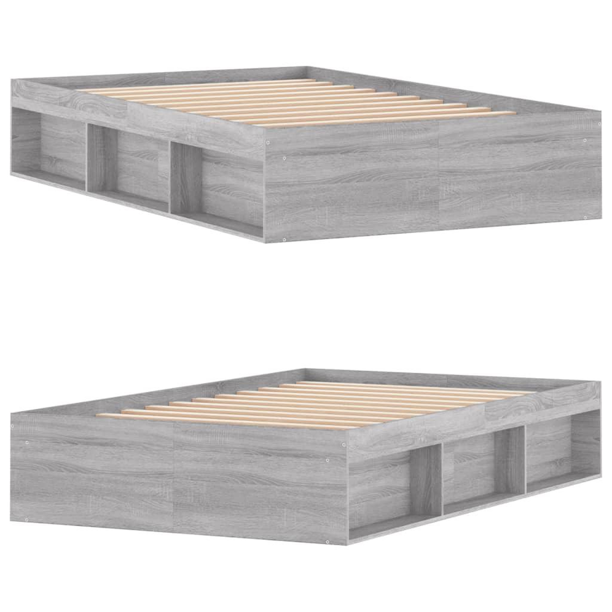 Voir la diapositive 4 : VIDAXL Cadre de lit sans matelas sonoma gris 120x200 cm