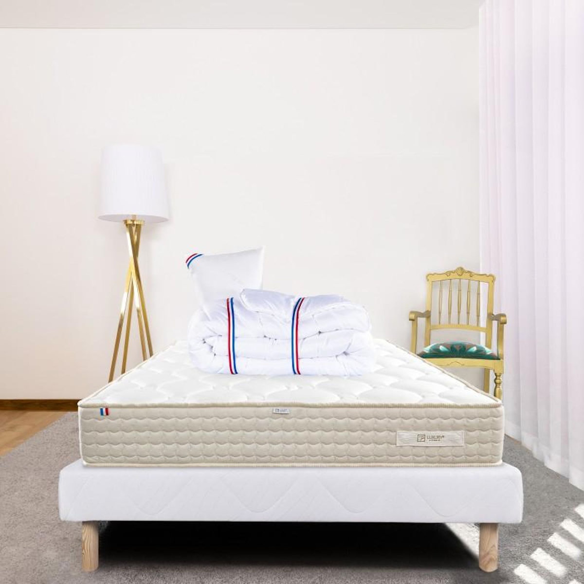 LUXURY LITERIE Ensemble literie mousse, Sublime Ferme, Blanc