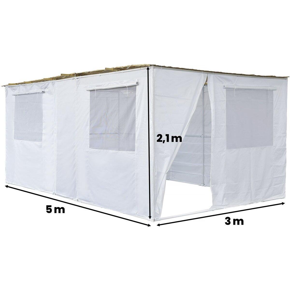 Habitat et Jardin Souccah en Kit  Nina  ajustable De 1x1 m à 3x5 m - Skhah Non inclus