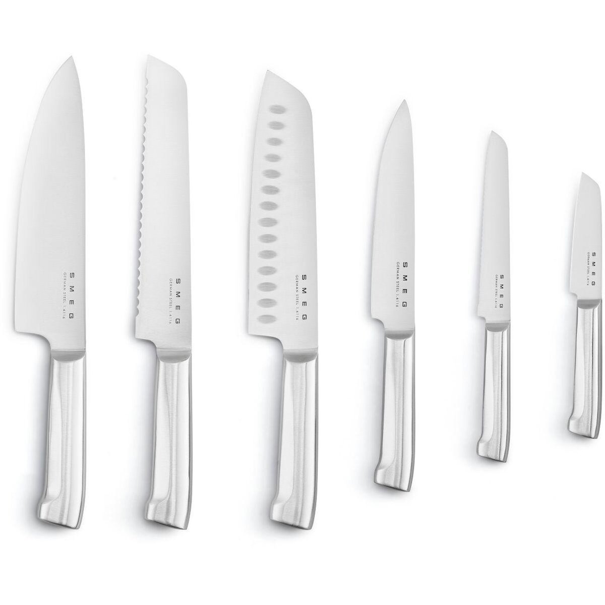 SMEG Bloc couteaux 6 pcs multi-usages bleu