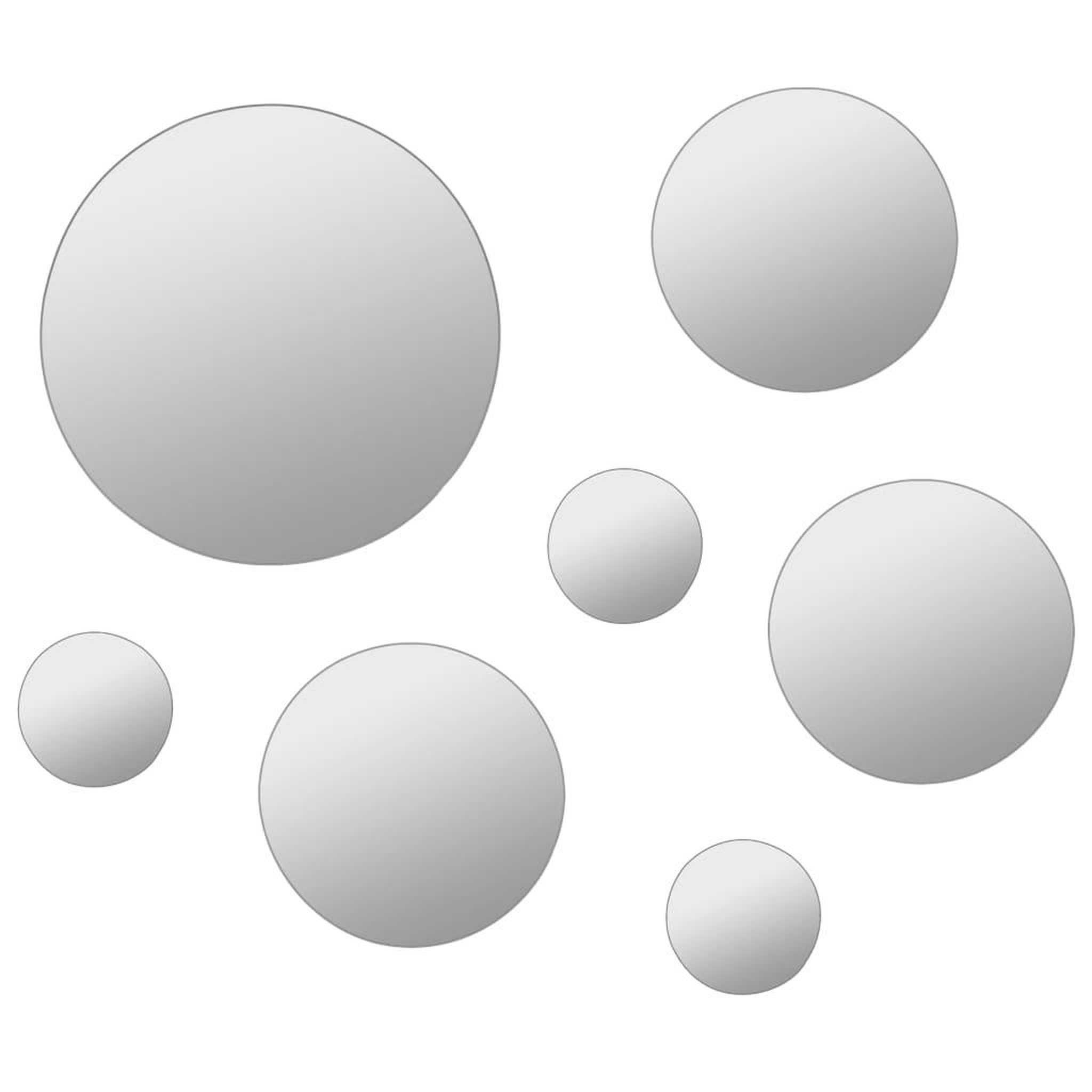 Voir la diapositive 3 : VIDAXL Ensemble de miroir mural 7 pcs Verre Rond