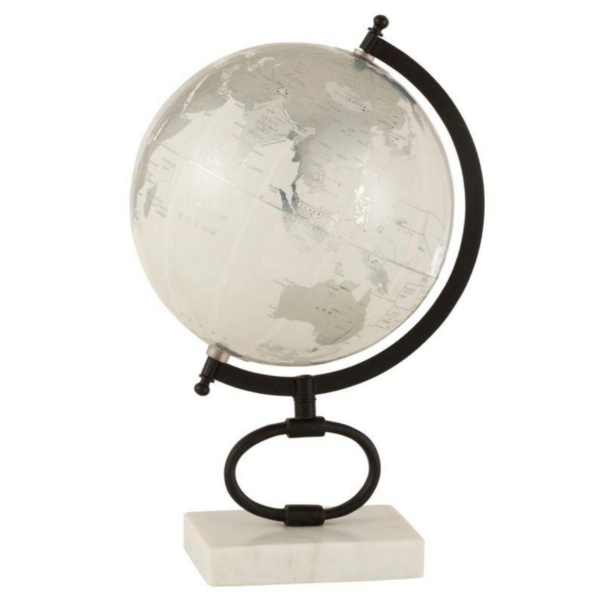 Paris Prix Globe sur Pied Marbre  Marbe  27cm Blanc & Noir