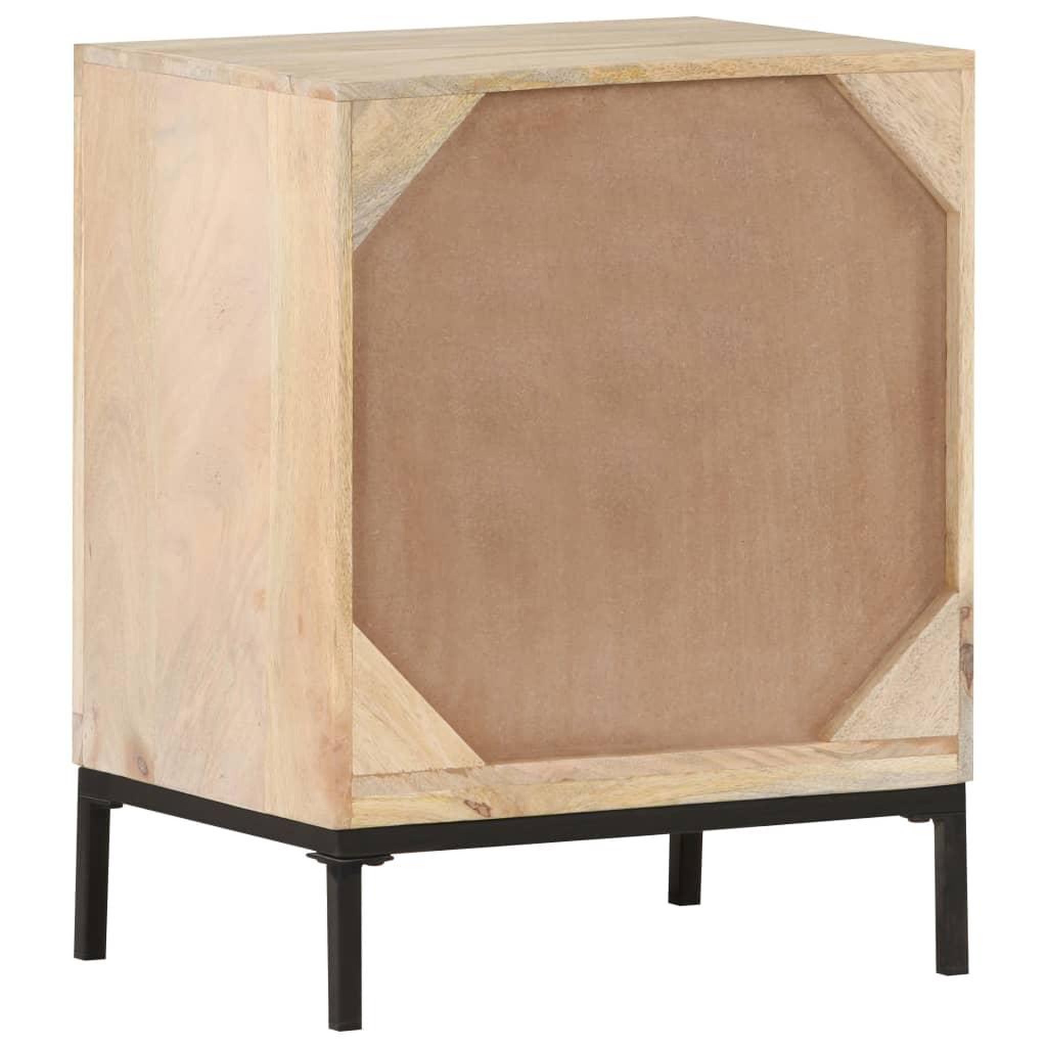Voir la diapositive 4 : VIDAXL Table de chevet 40x30x50 cm bois de manguier et canne naturelle