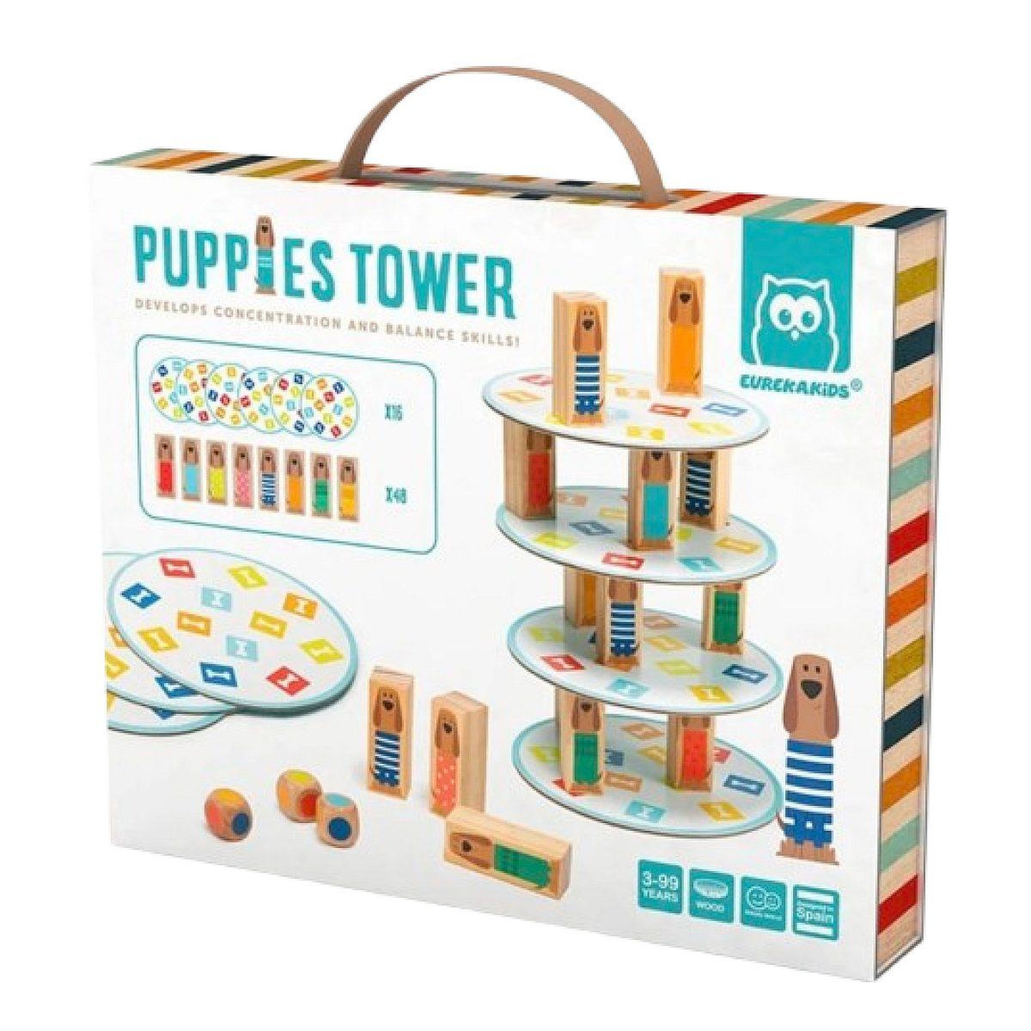 Voir la diapositive 2 : EUREKAKIDS Jeu d equilibre - la tour des chiots