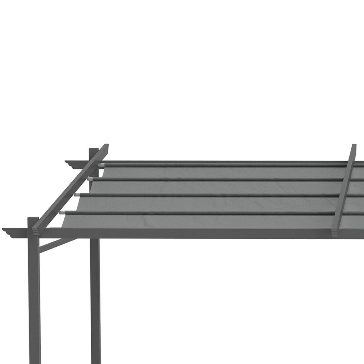OUTSUNNY Pergola rétractable 3,97L x 2,95l x 2,3H m structure alu. métal époxy polyester gris