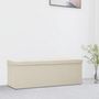 Voir la diapositive 1 : VIDAXL Banc de rangement pliable Blanc creme Faux lin