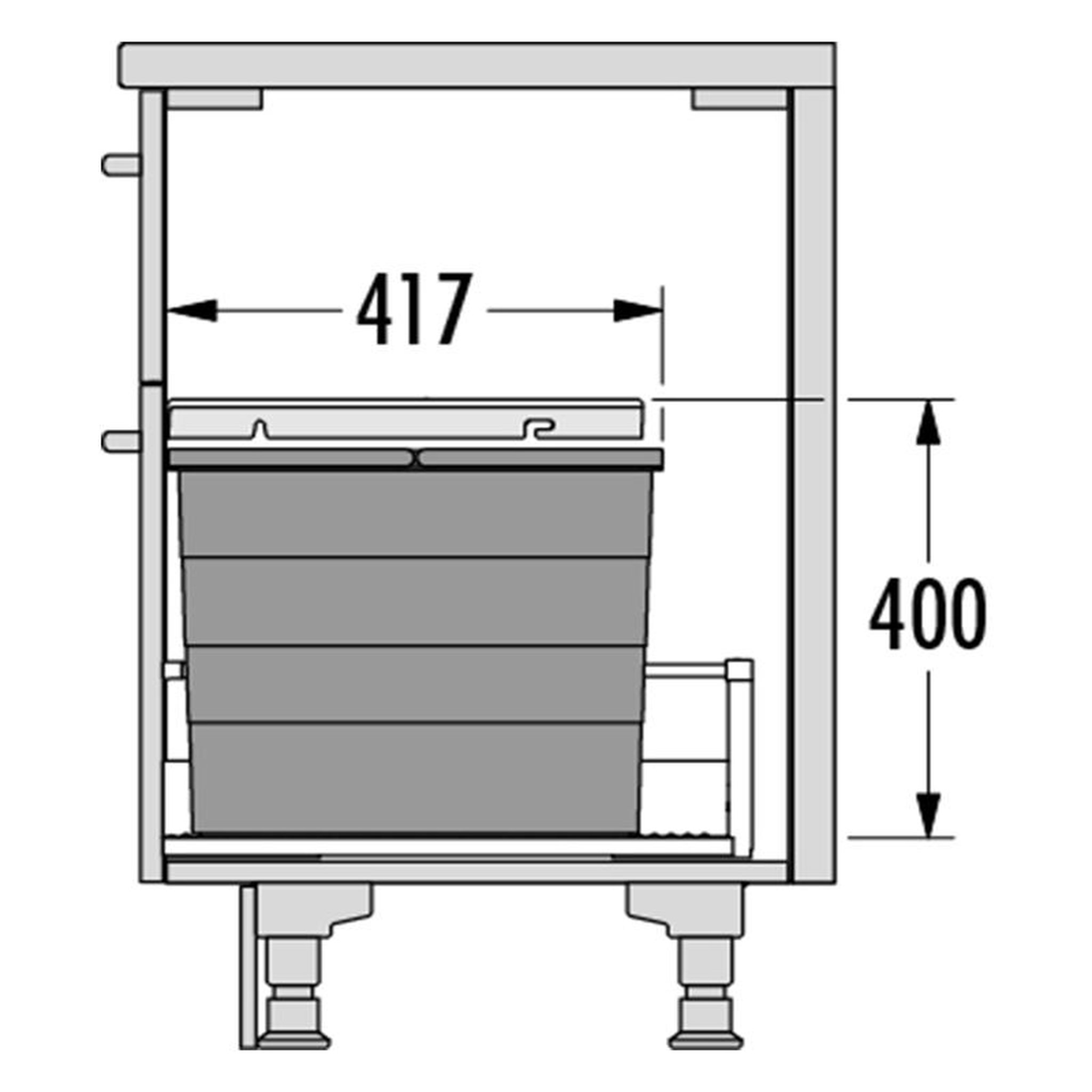 Voir la diapositive 4 : HAILO Poubelle de cuisine encastrable as allegro s350 2x28l hailo