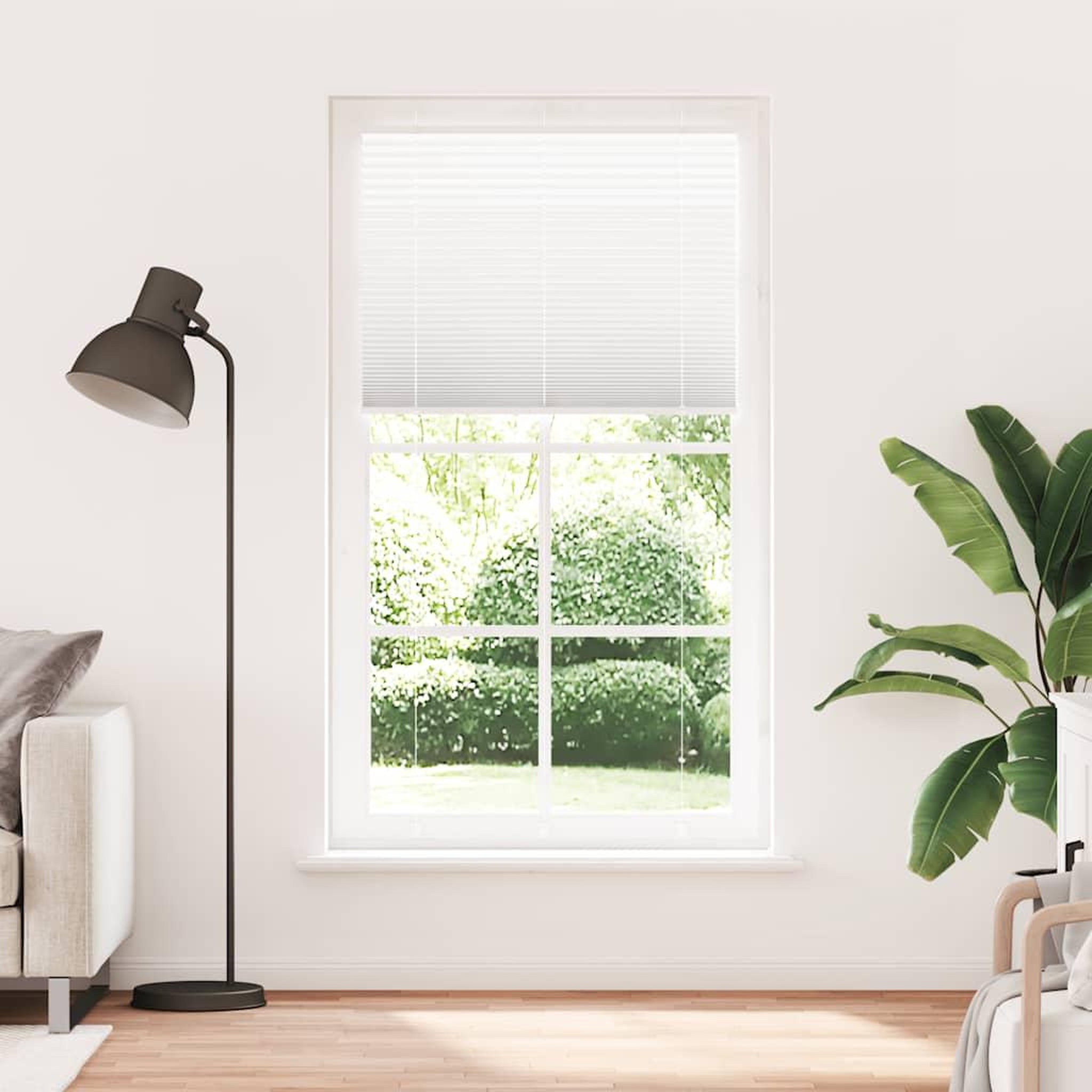 Voir la diapositive 2 : VIDAXL Store plisse blanc 105x200cm largeur du tissu 104,4cm polyester