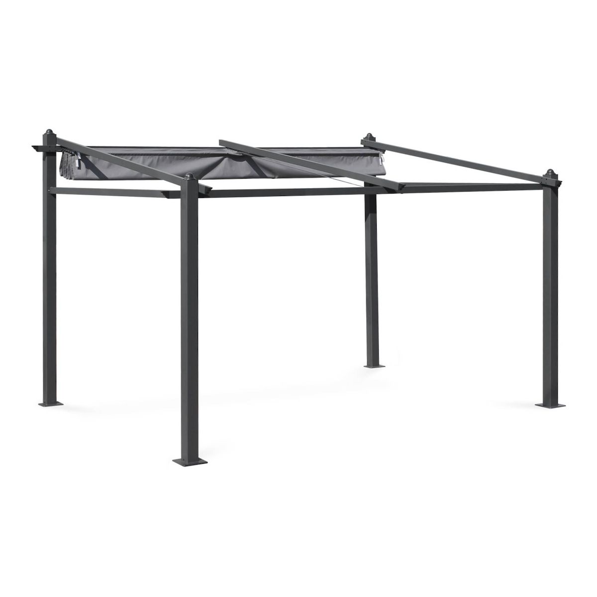 SWEEEK Tente de jardin murale, pergola aluminium 3x4m Murum , toile rétractable, toile coulissante