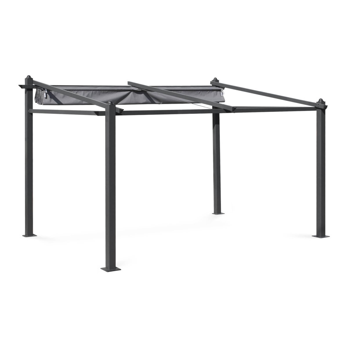 SWEEEK Tente de jardin murale, pergola aluminium 3x4m Murum , toile rétractable, toile coulissante