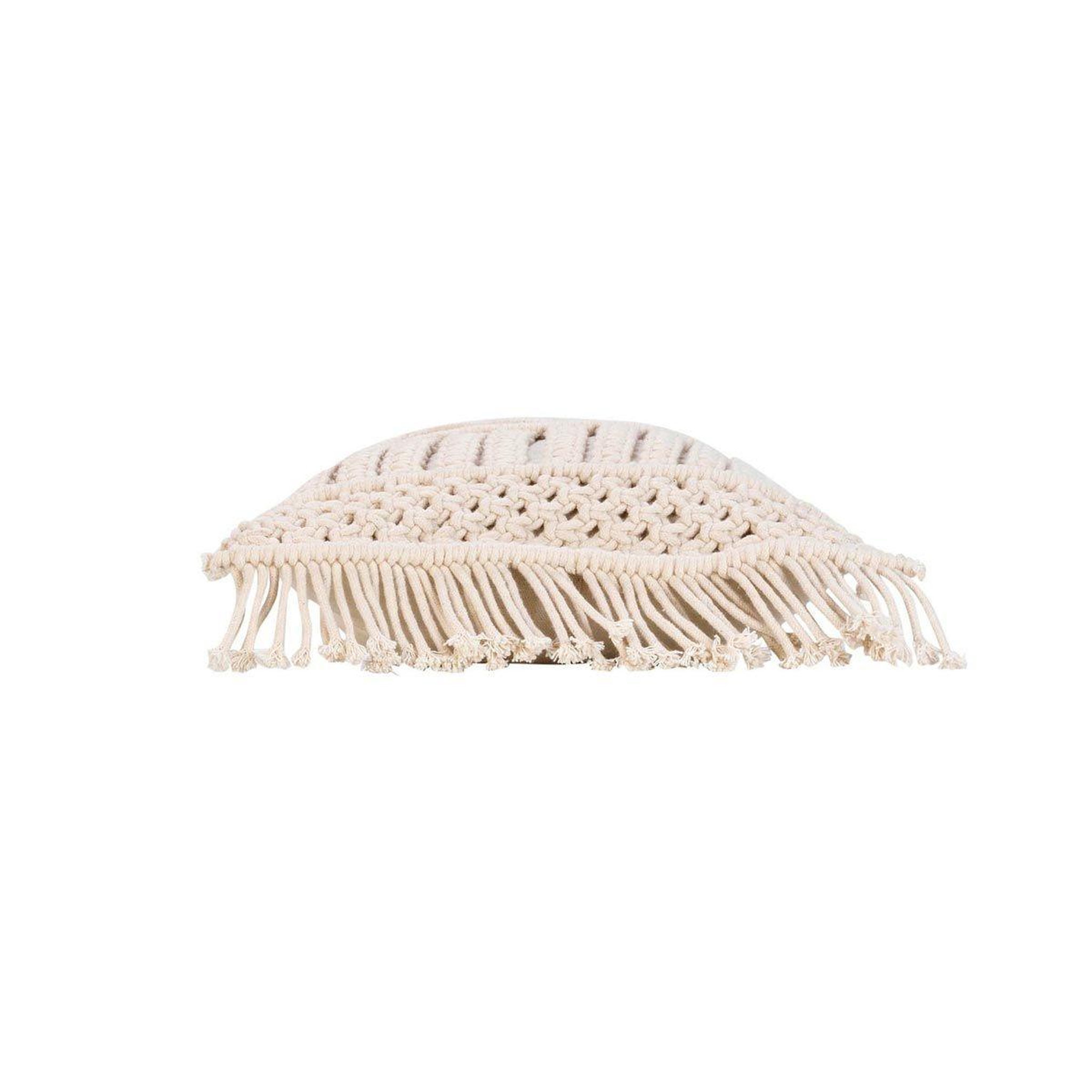 Voir la diapositive 2 : Douceur d'Intérieur Coussin déco à franges  macralina  30x50cm beige