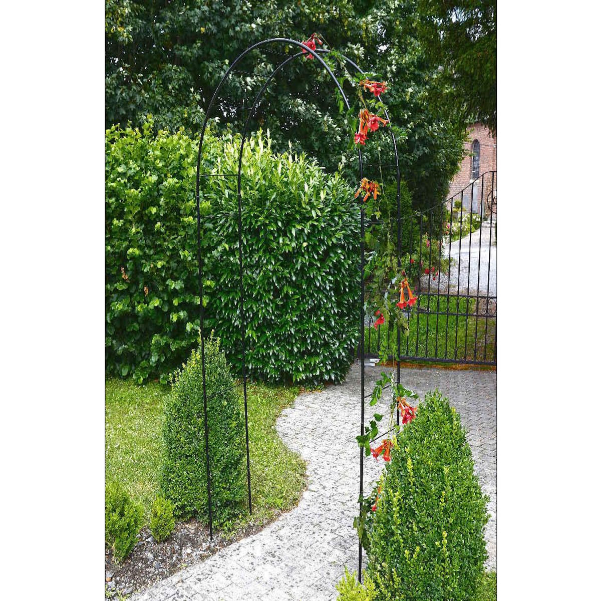 NATURE Pergola arche en acier plastifié vert-  140 x 37 x 240 cm - Nature