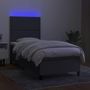 Voir la diapositive 4 : VIDAXL Sommier a lattes de lit avec matelas et LED Gris fonce 80x200cm