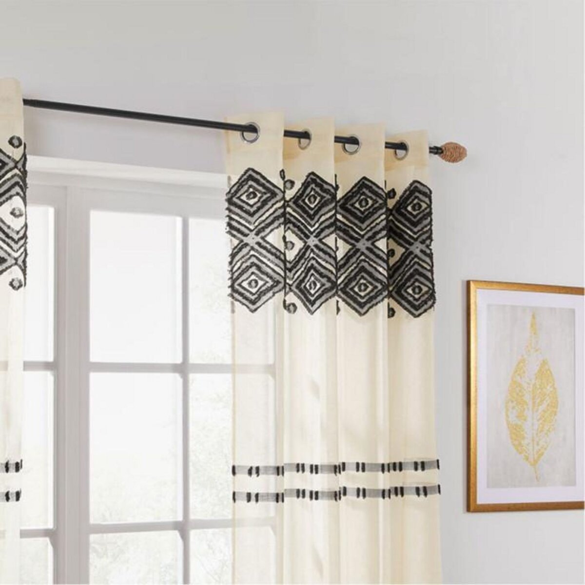 ATMOSPHERA Tringle Extensible  Natura  120x210cm Noir & Naturel