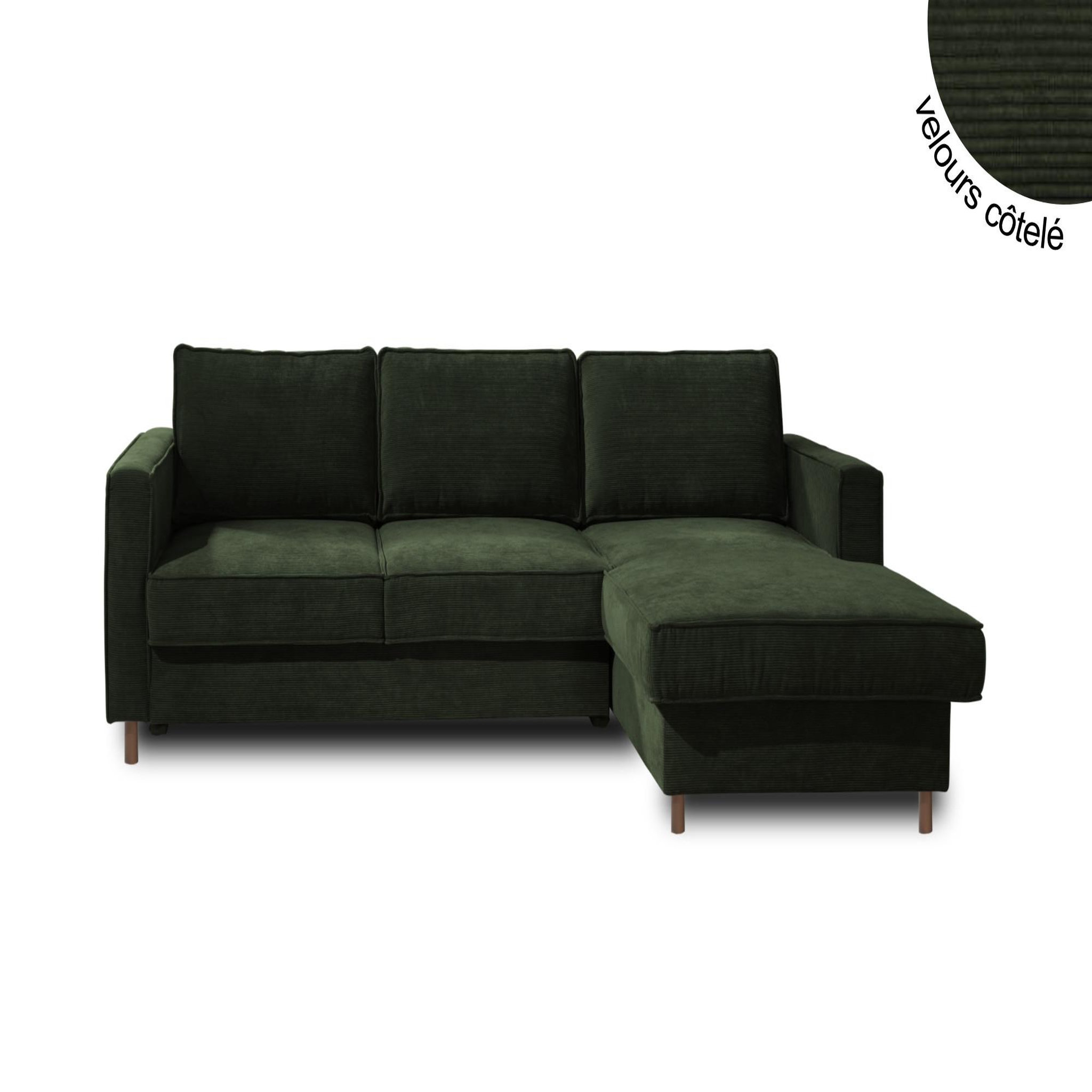 Voir la diapositive 6 : LISA DESIGN Jake - canapé d'angle droit - convertible avec coffre - 4 places - en velours côtelé