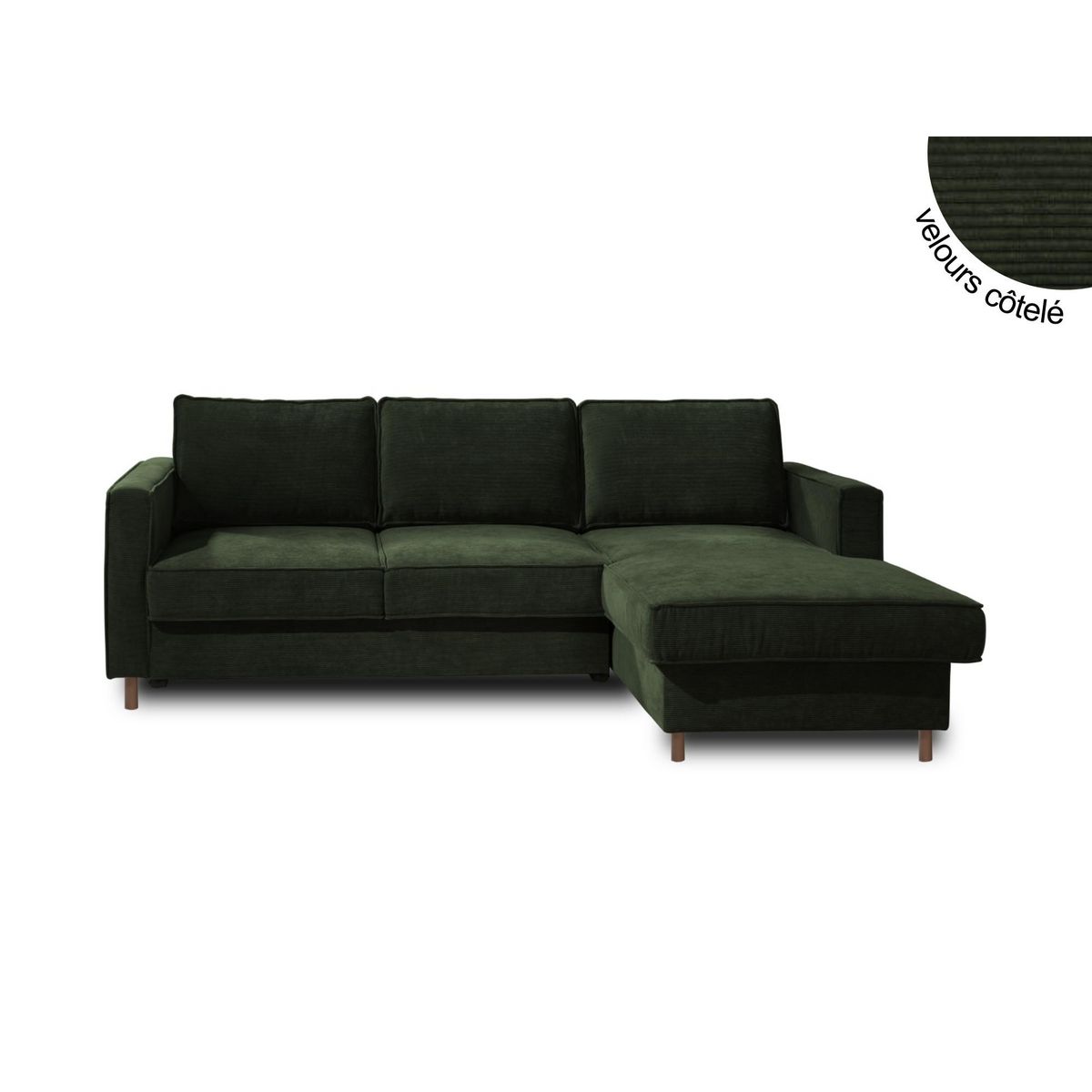 LISA DESIGN Jake - canapé d'angle droit - convertible avec coffre - 4 places - en velours côtelé