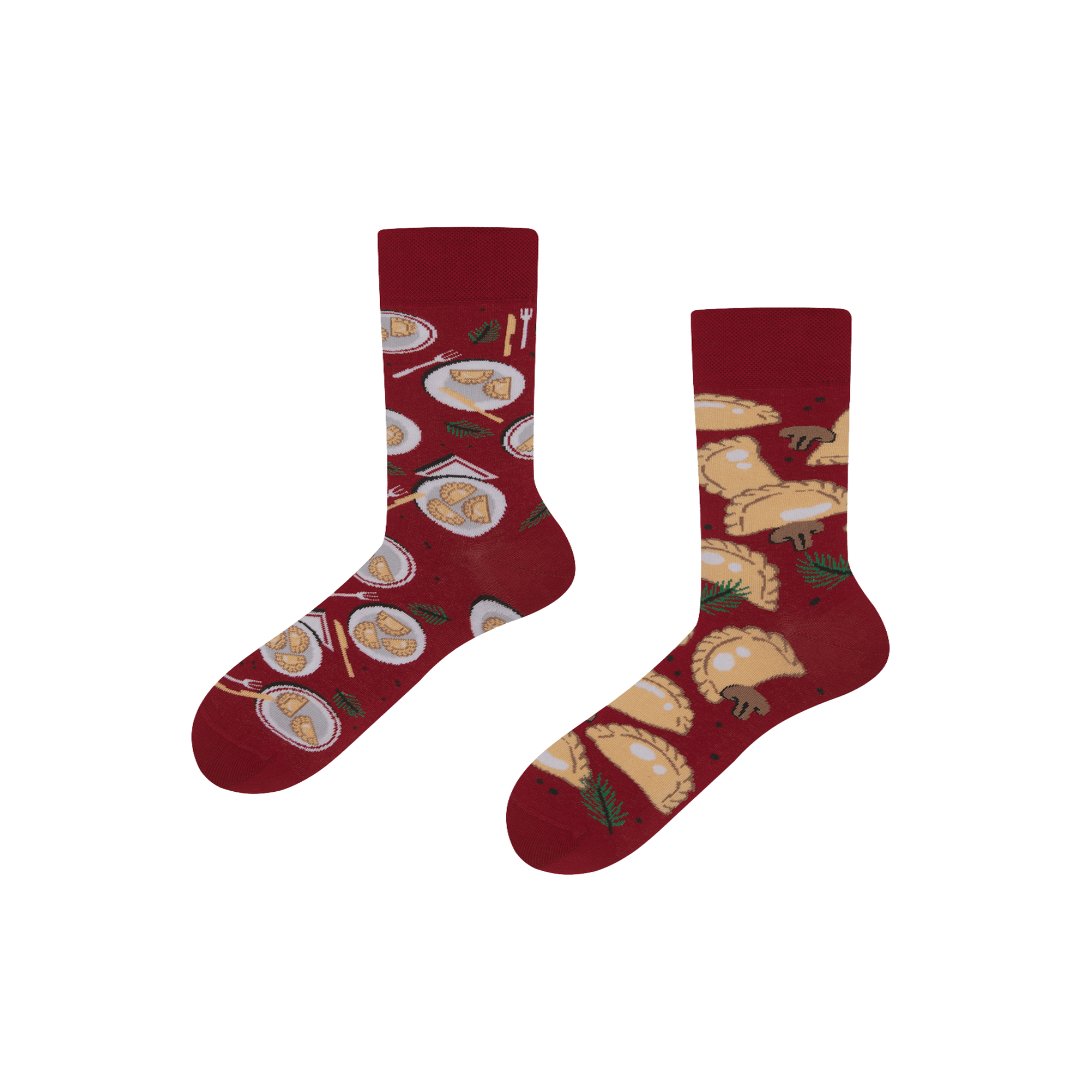 MANY MORNINGS Chaussettes raviolis. Coloris disponibles : Rouge