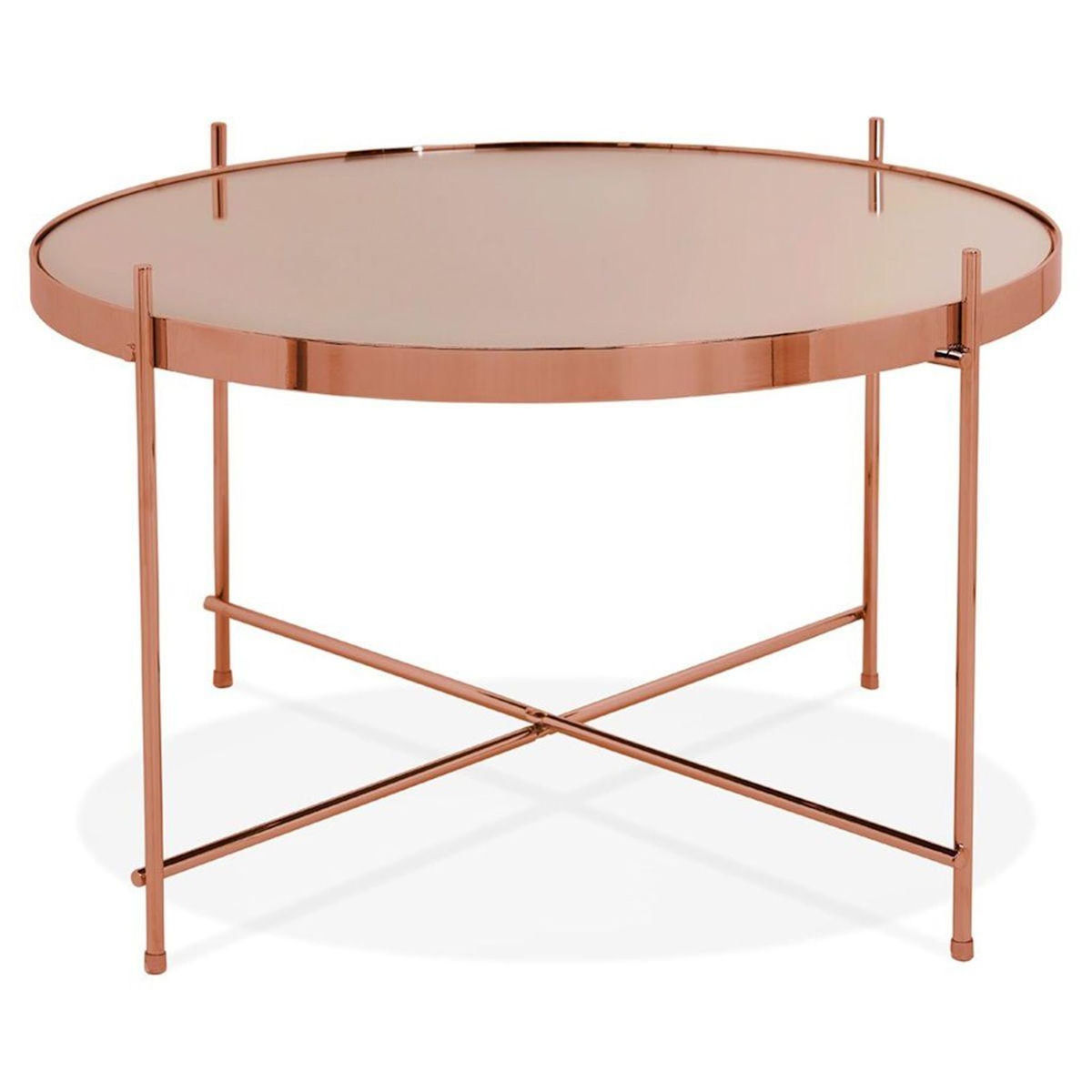 Paris Prix Table Basse Design en Verre  Rona  63cm Cuivre