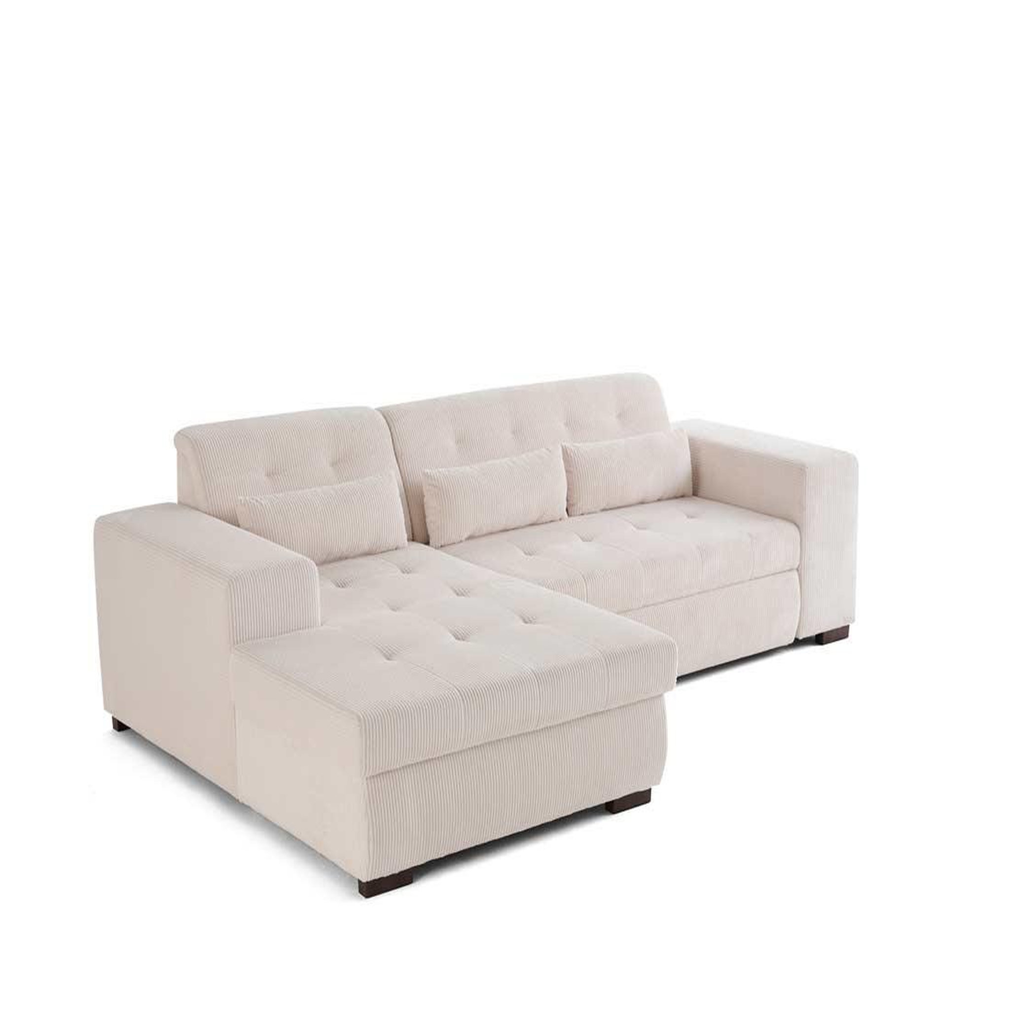 Voir la diapositive 2 : LISA DESIGN Vermont - canapé d'angle gauche - 4 places - convertible avec coffre - en velours côtelé