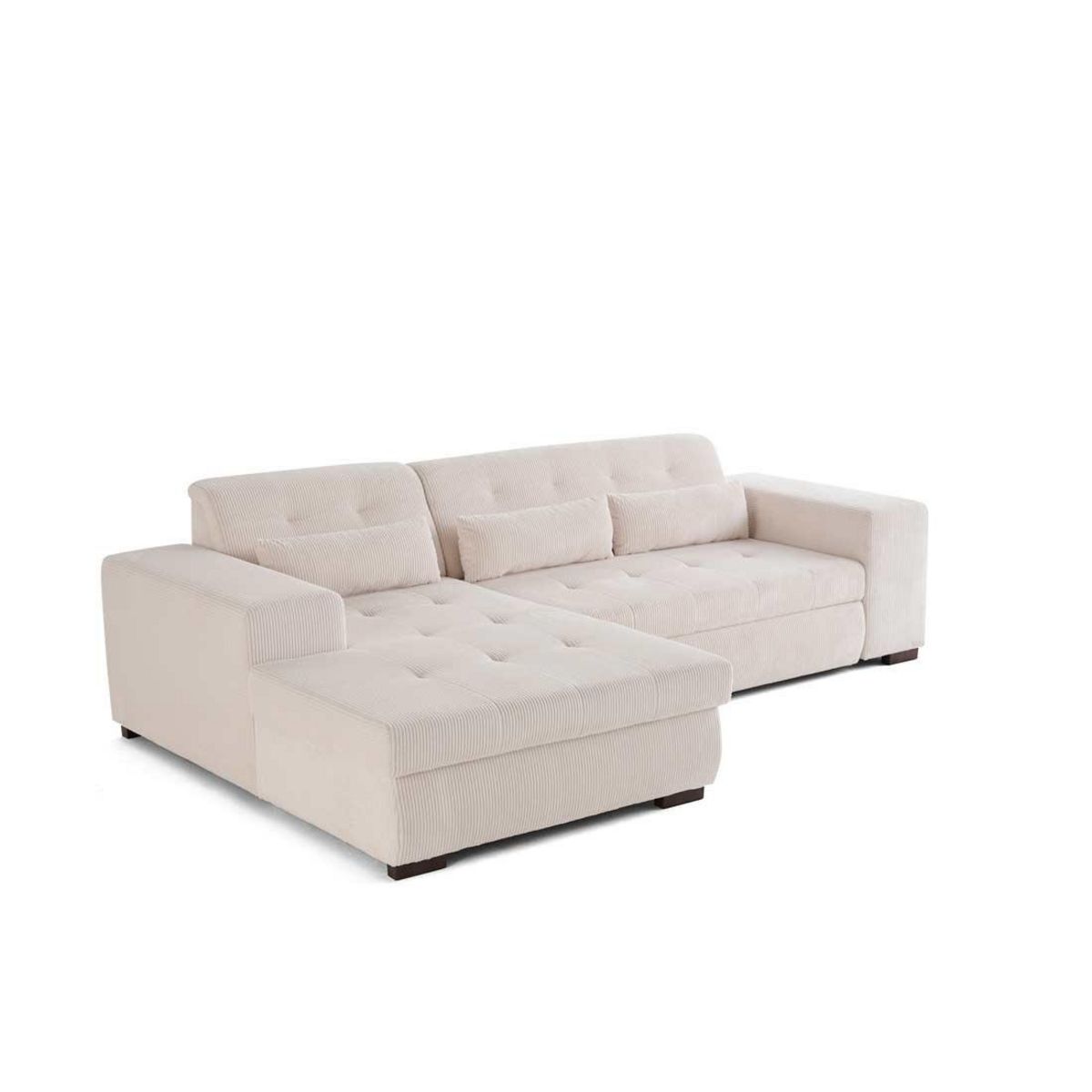 LISA DESIGN Vermont - canapé d'angle gauche - 4 places - convertible avec coffre - en velours côtelé