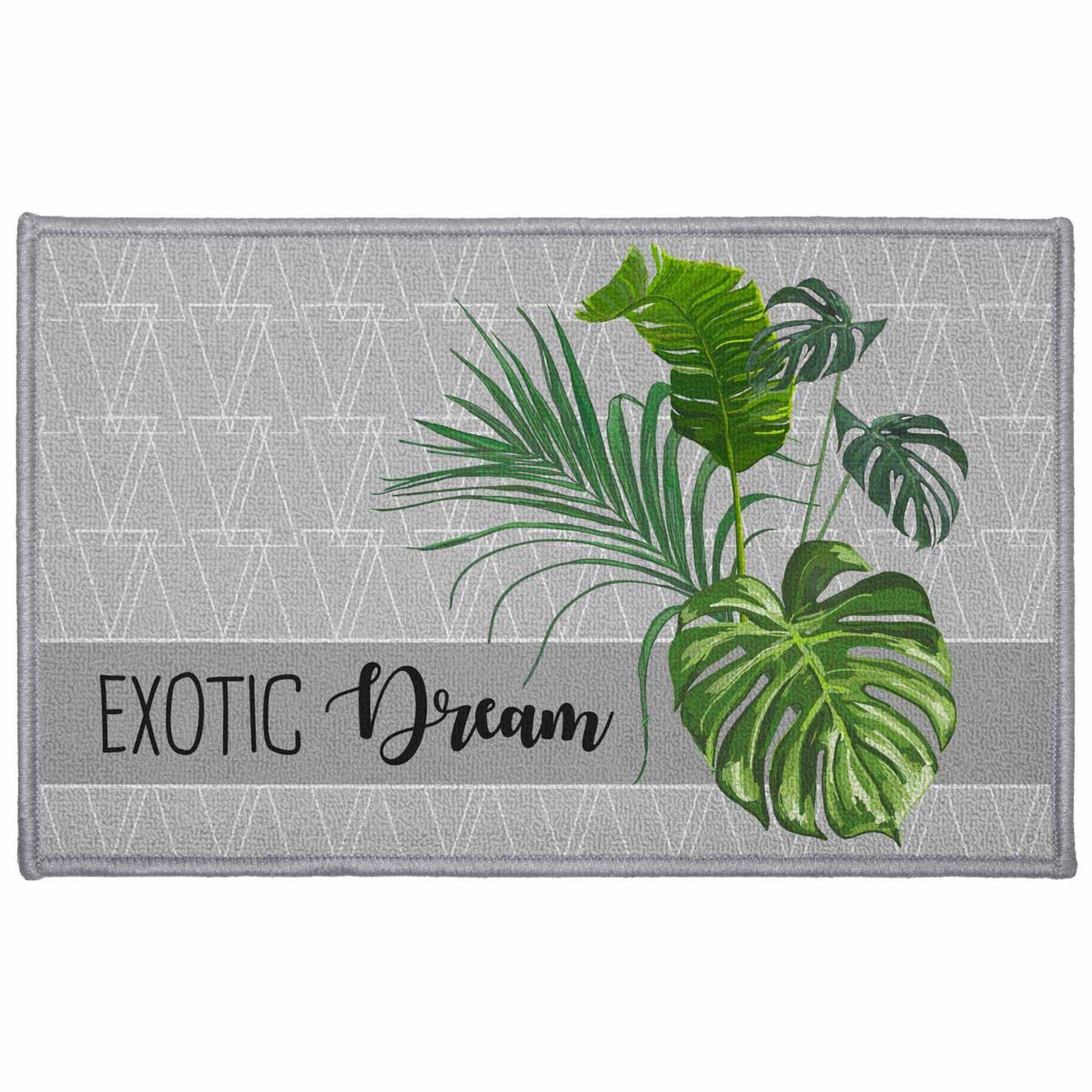 Douceur d'Intérieur Tapis déco rectangulaire  exographic  50x80cm gris
