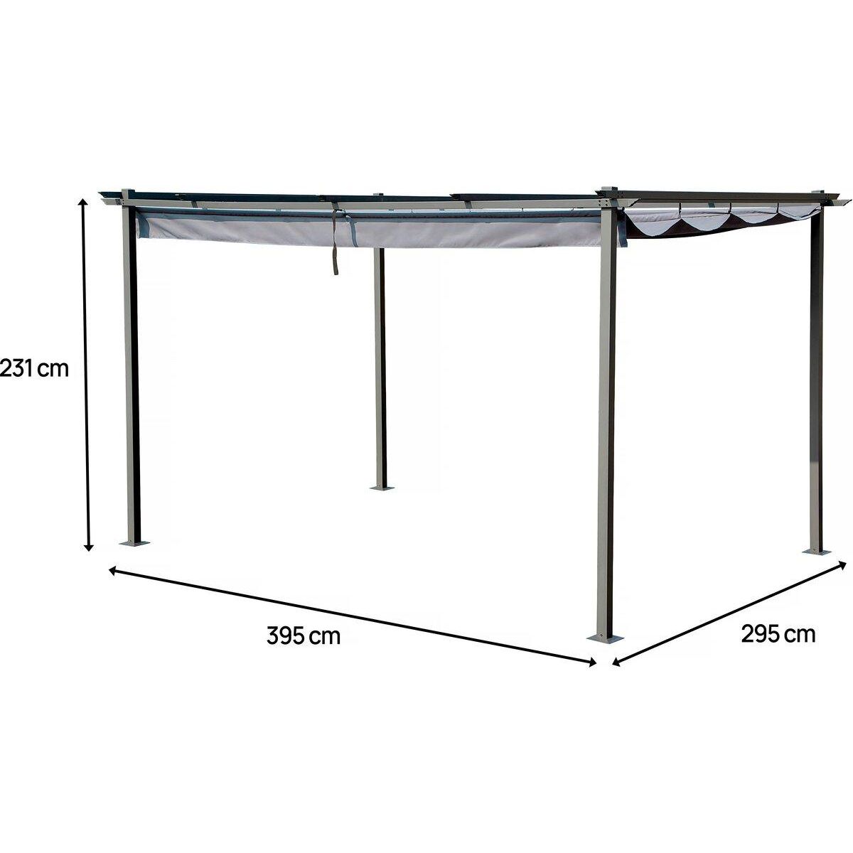 Habitat et Jardin Pergola avec toit rétractable - 3 x 4 m - Anthracite