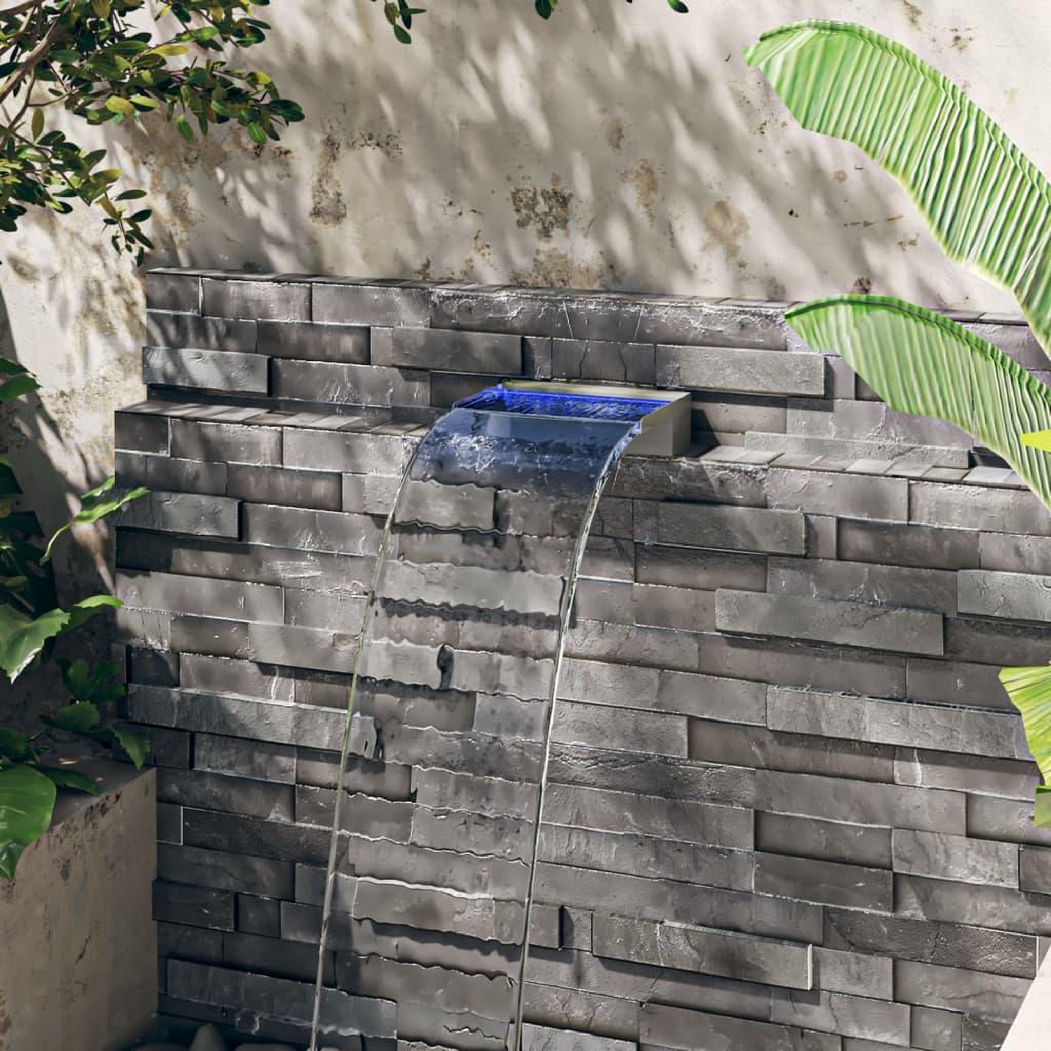 Voir la diapositive 3 : VIDAXL Deversoir pour cascade avec LED RVB Inox 30 cm