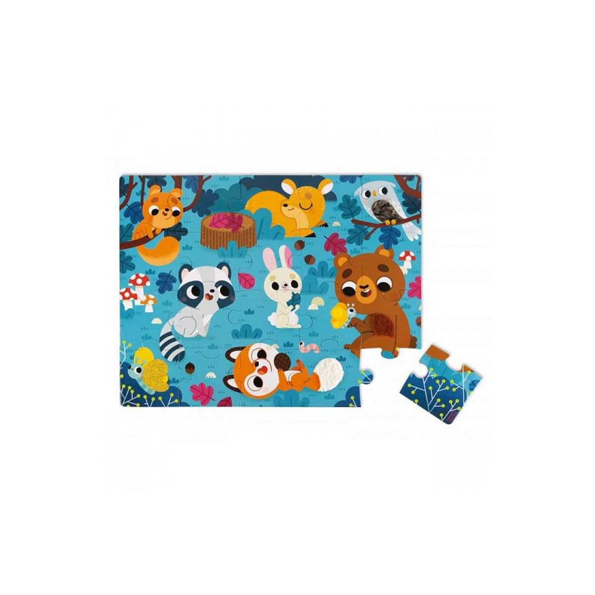 Juratoys-Janod Puzzle tactile les animaux de la forêt