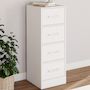 Voir la diapositive 2 : ID MARKET Meuble d'appoint 4 tiroirs UPPAH 30 cm chiffonnier, meuble de rangement bois blanc