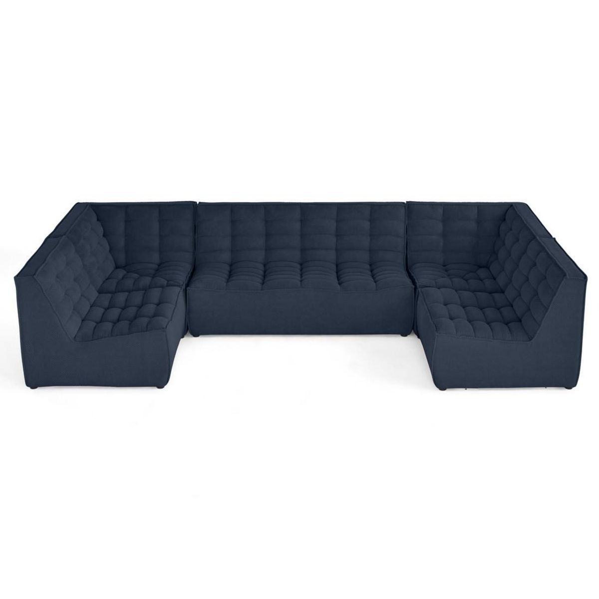 LISA DESIGN Ellie - canapé modulable panoramique 7 places en velours texturé