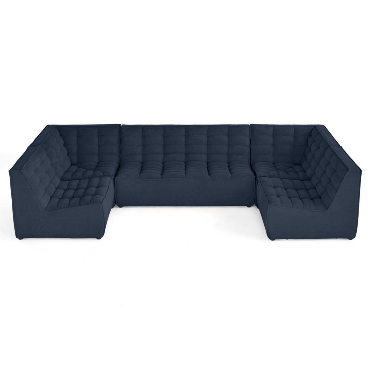 LISA DESIGN Ellie - canapé modulable panoramique 7 places en velours texturé