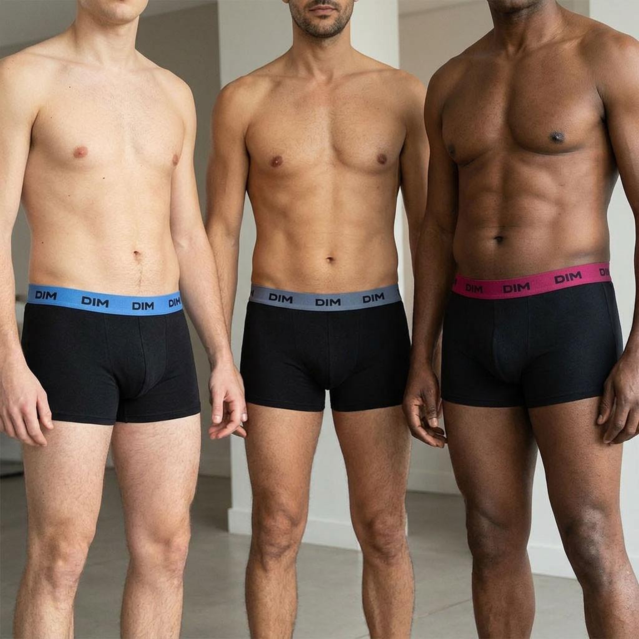 Voir la diapositive 2 : DIM Lot de 3 boxers DIM en coton stretch