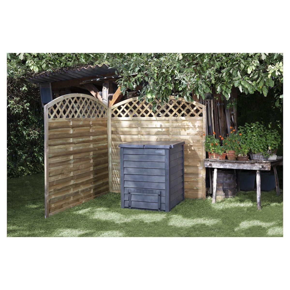 GARANTIA Composteur Thermo-Wood 400 L avec Grille de Fond, en carton