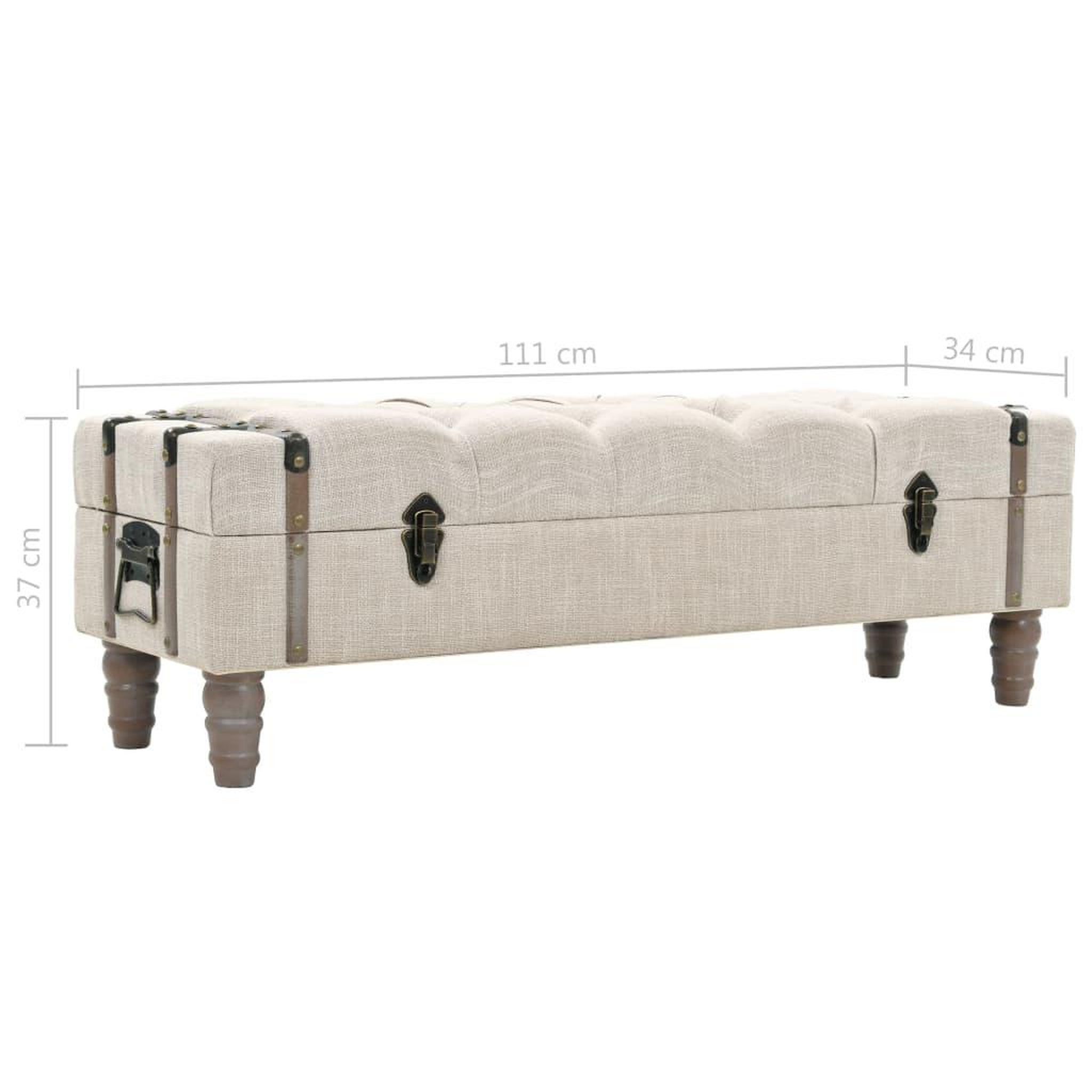 Voir la diapositive 6 : VIDAXL Banc de rangement bois massif et acier 111x34x37 cm
