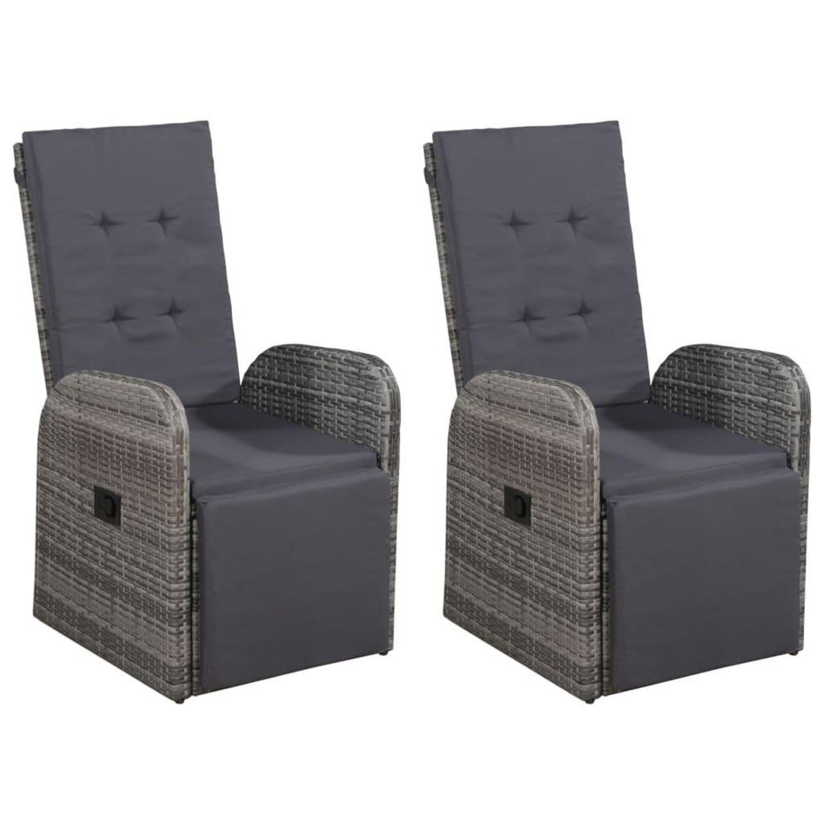 VIDAXL Ensemble a manger de jardin 5 pcs Gris