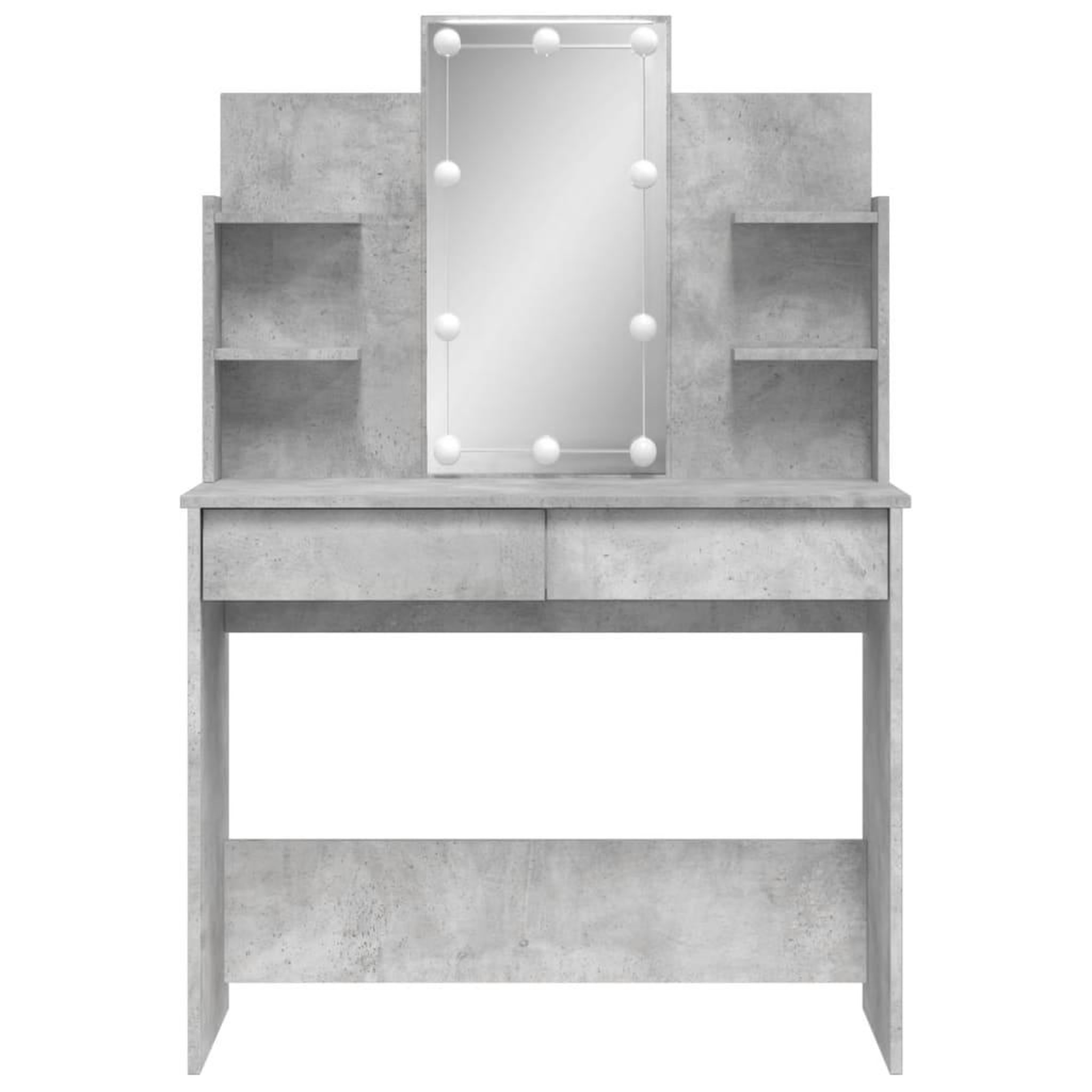 Voir la diapositive 5 : VIDAXL Coiffeuse avec lumieres LED gris beton 96x40x142 cm