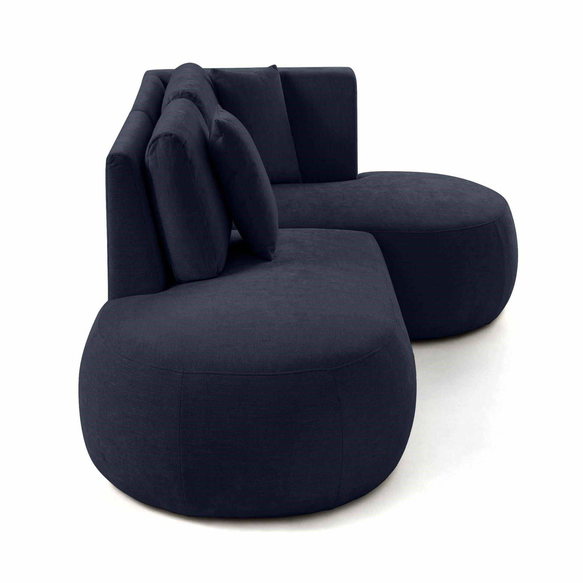 Voir la diapositive 3 : LISA DESIGN Santorini - canapé modulable d'angle droit - 4 places - en tissu texturé