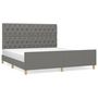 Voir la diapositive 2 : VIDAXL Cadre de lit sans matelas gris fonce 160x200 cm tissu
