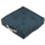 Voir la diapositive 1 : STOF Coussin de sol 45x45x10 cm Duo cobalt lin 100% coton