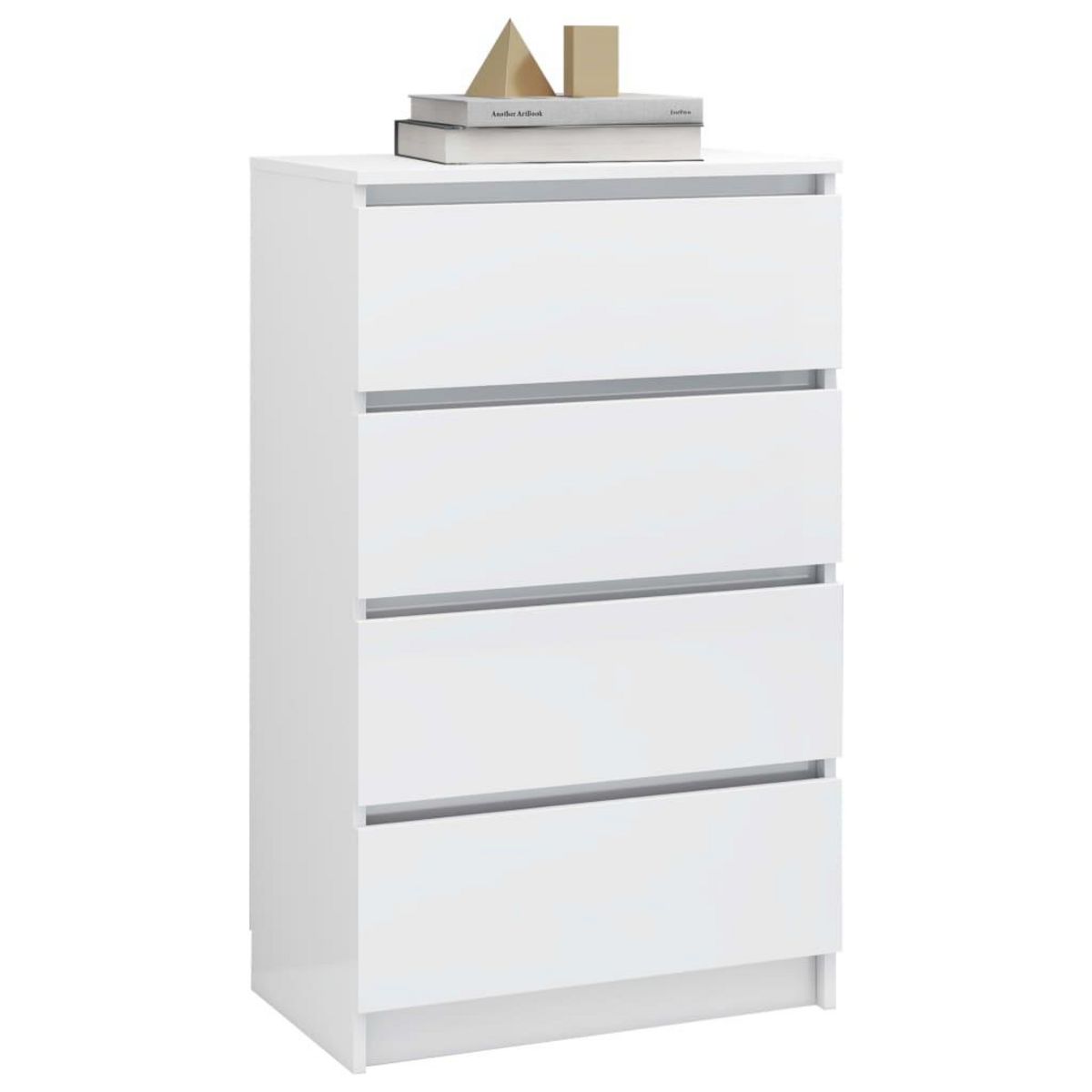 VIDAXL Buffet Blanc brillant 60x35x98,5 cm Bois d'ingenierie