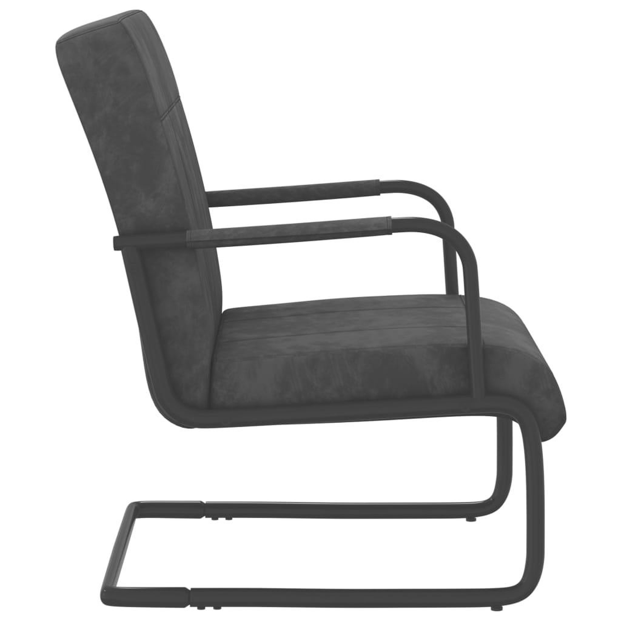 Voir la diapositive 3 : VIDAXL Chaise cantilever Gris fonce Velours