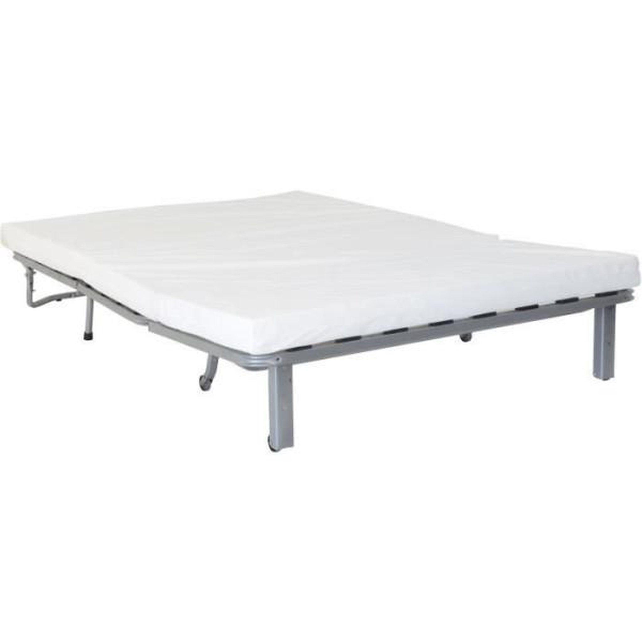 Voir la diapositive 4 : MARKET24 Banquette BZ DREAM - Tissu 100% Coton vert foret - Couchage 140x190 cm - Confort moelleux
