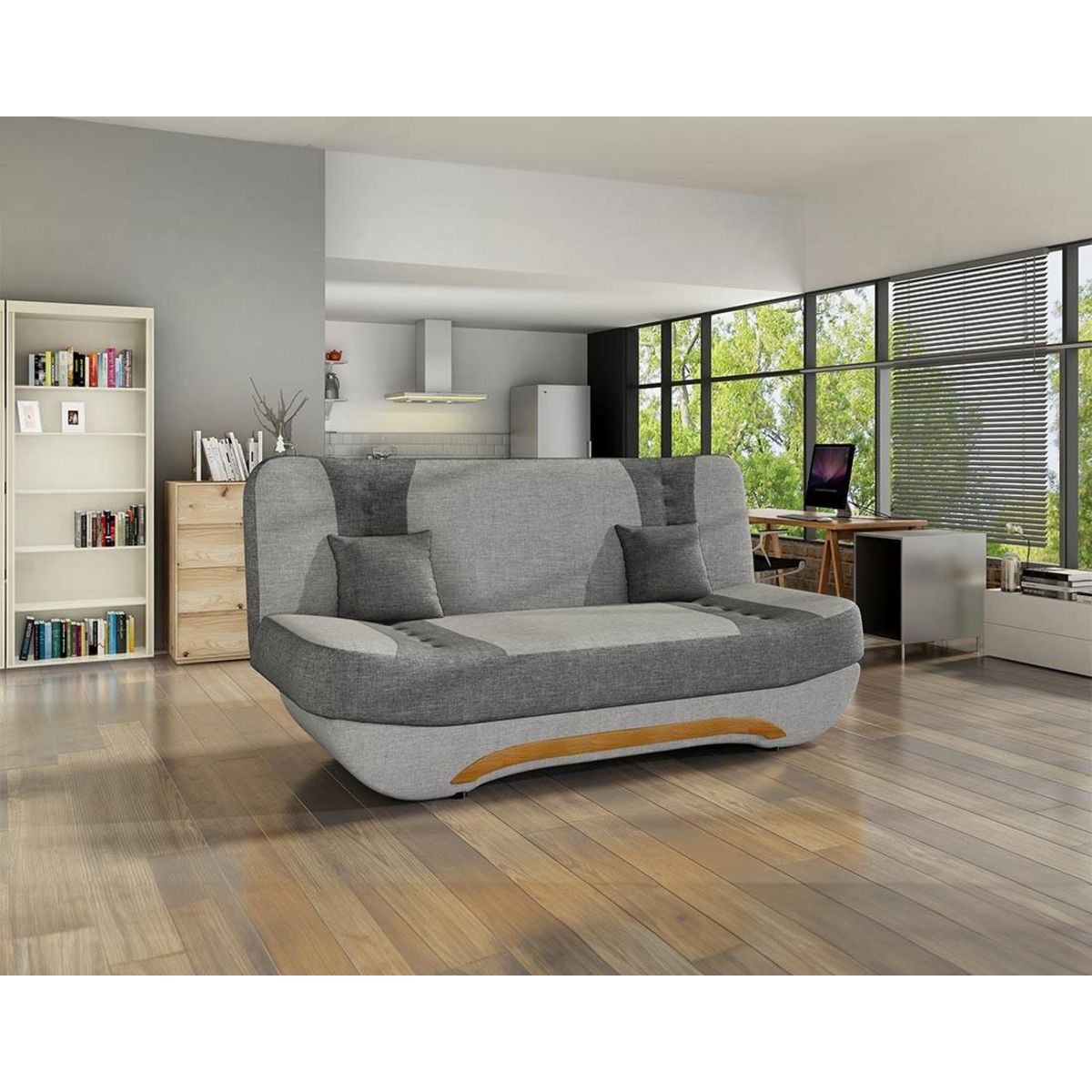 BEST MOBILIER Nelson - canapé convertible clic-clac 3 places en tissu